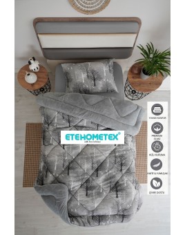 ETE HOMETEX TEK KİŞİLİK WELSOFT YORGAN 155X215CM AĞAÇ GRİ 8696474231749