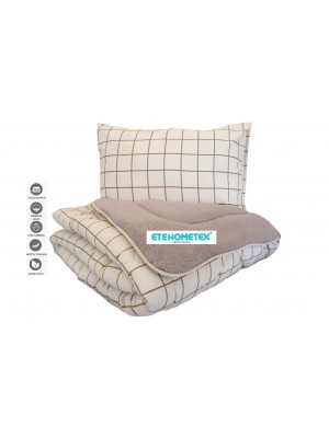 ETE HOMETEX ÇİFT KİŞİLİK WELSOFT YORGAN 195X215CM KARELİ BEJ 8696474231733