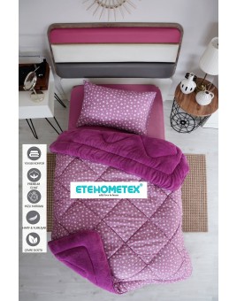 ETE HOMETEX TEK KİŞİLİK WELSOFT YORGAN 155X215CM YILDIZ DESEN MÜRDÜM 8696474231665