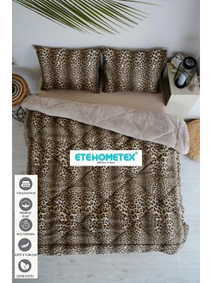 ETE HOMETEX ÇİFT KİŞİLİK WELSOFT YORGAN 195X215CM LEOPAR BEJ 8696474231734