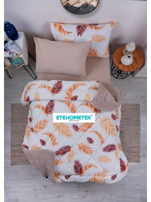 ETE HOMETEX TEK KİŞİLİK WELSOFT YORGAN 155X215CM TÜY DESEN BEJ 8696474231752