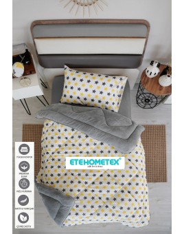 ETE HOMETEX TEK KİŞİLİK WELSOFT YORGAN 155X215CM YILDIZ DESEN SARI 8696474231751