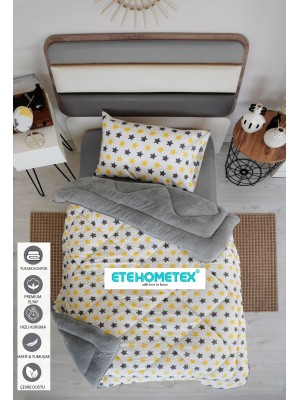 ETE HOMETEX TEK KİŞİLİK WELSOFT YORGAN 155X215CM YILDIZ DESEN SARI 8696474231751